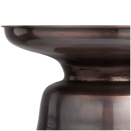 19" Copper Metal Accent Table with Bell Shaped Base